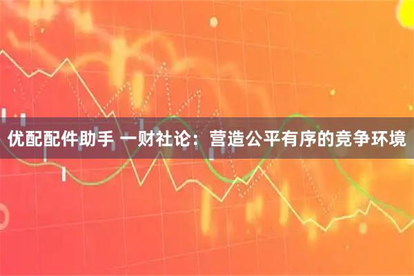 优配配件助手 一财社论：营造公平有序的竞争环境